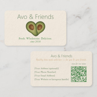 Avo & Friends | Avocado Logo Healthy Food - Business Card