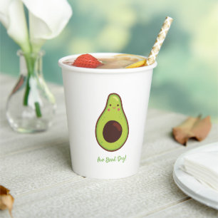 Avo Good Day Happy Avocado   Paper Cups