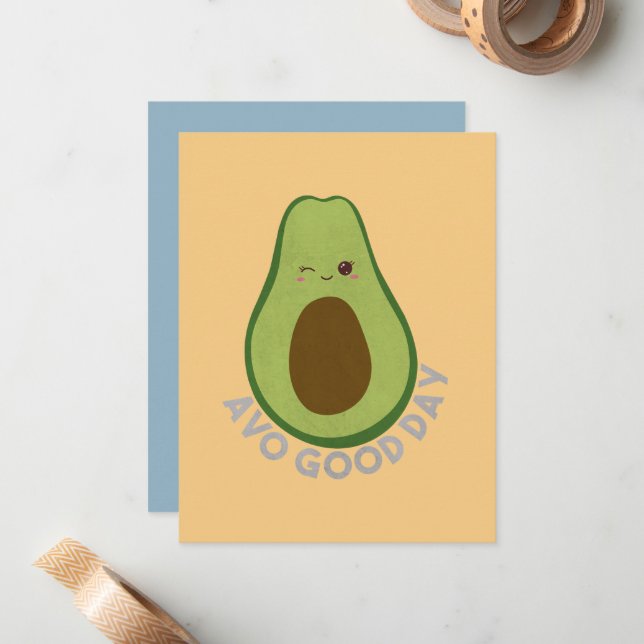 Avo Good Day Note Card (Front/Back In Situ)