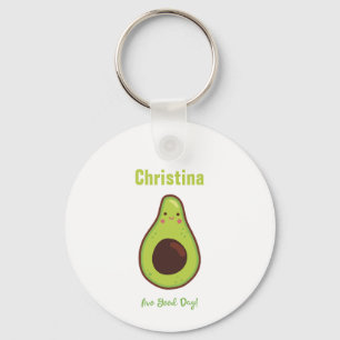 Avo Good Day Personalized Smiling Avocado    Keychain