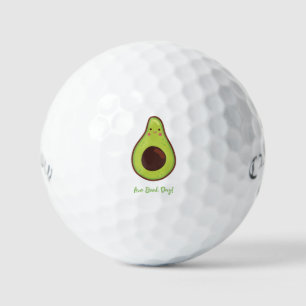 Avo Good Day Punny Avocado   Golf Balls