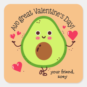 Avo Great Valentine's Day Avocado Valentine's Day  Square Sticker