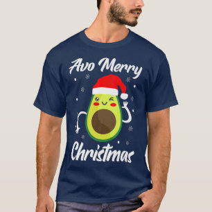 Avo Merry Christmas Avocado With Santa Hat And Ant T-Shirt