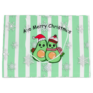 Avo Merry Christmas Funny Avocados Humour Large Gift Bag