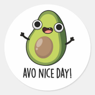 Avo Nice Day Funny Avocado Pun  Classic Round Sticker