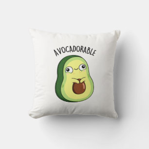Avoc-adorable Cute Avocado Pun Throw Pillow