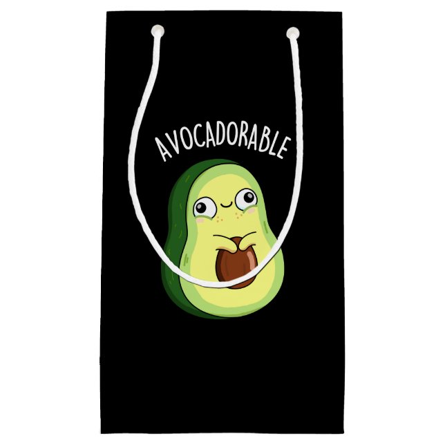 Avoc-adorable Funny Avocado Pun Dark BG Small Gift Bag (Front)