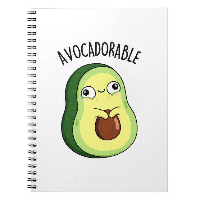 Avoc-adorable Funny Avocado Pun  Notebook (Front)