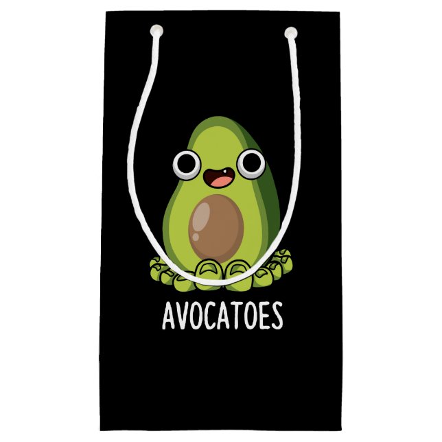 Avoca-toes Funny Avocado Puns Dark BG Small Gift Bag (Front)