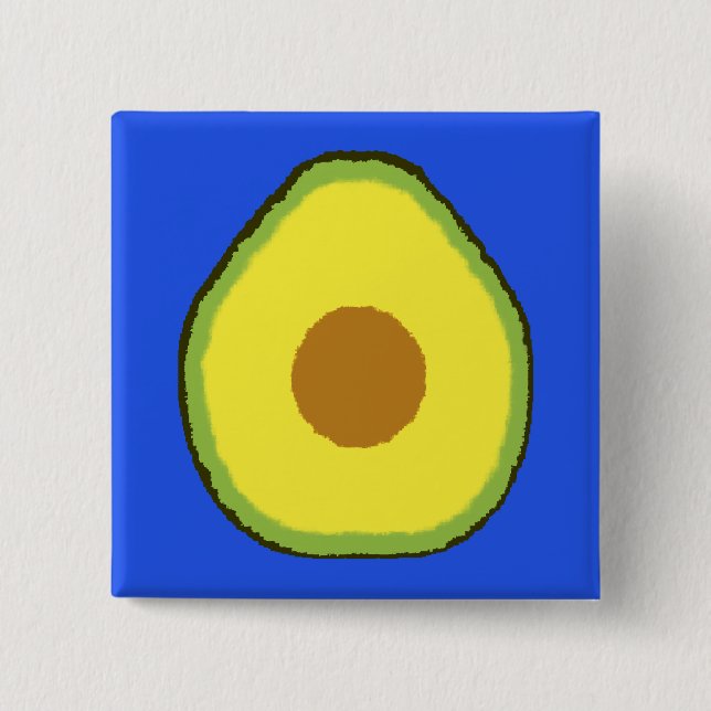 Avocado 2 Inch Square Button (Front)