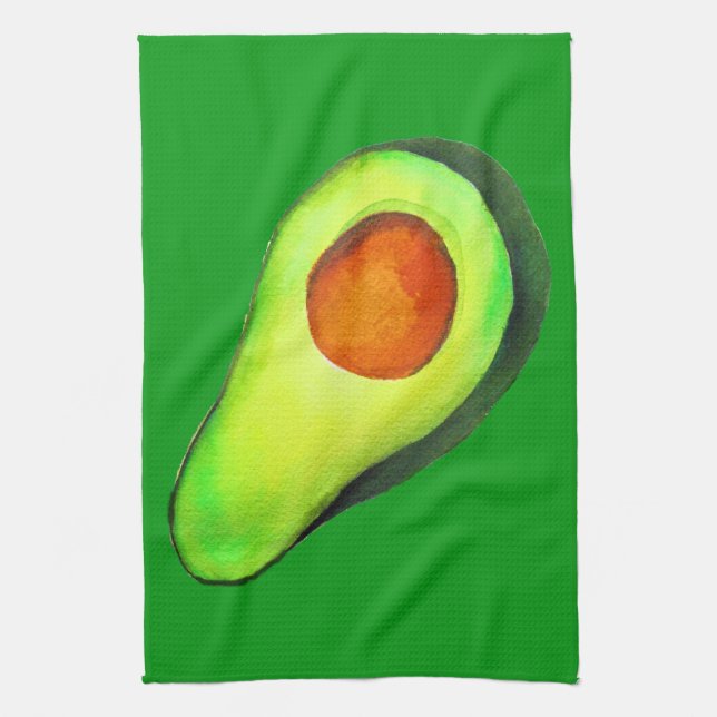 Avocado addict green cute art kitchen towel (Vertical)