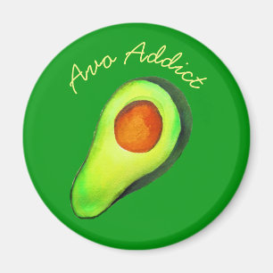 Avocado addict green cute art magnet