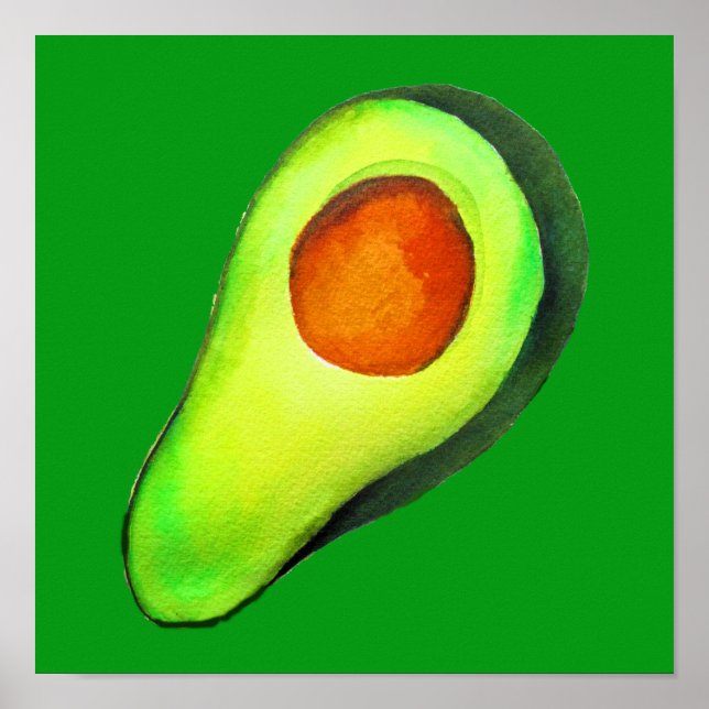 Avocado addict green cute art poster (Front)