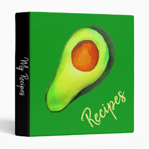 Avocado addict green recipe art binder