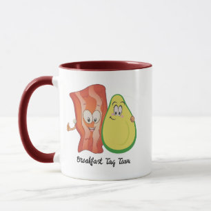 Avocado and Bacon Humourous Breakfast Duo Coffee Mug