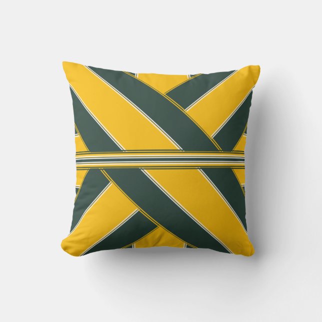 Avocado and Cheddar Ribbonesque Throw Pillow (Front)