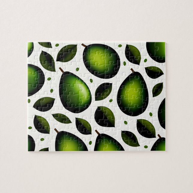 Avocado and Green Leaves Jigsaw Puzzle (Horizontal)