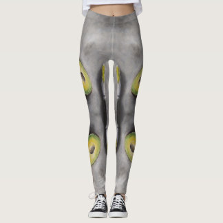 Avocado Art Modern Still Life Breakfast Helthy Fat Leggings