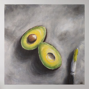 Avocado Art Modern Still Life Breakfast Helthy Fat Poster