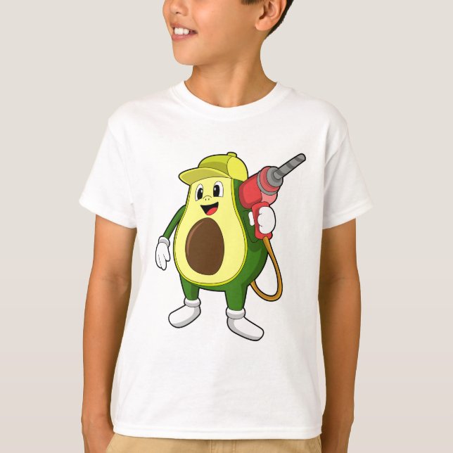Avocado as Craftsman with Drill T-Shirt (Front)
