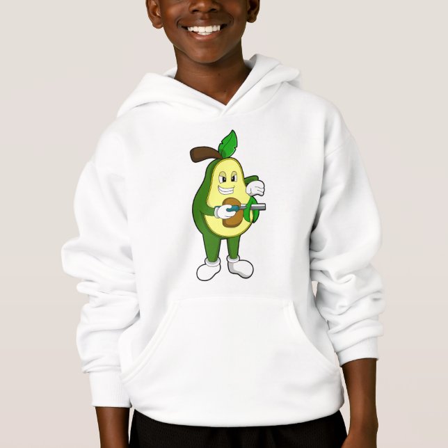 Avocado as Hairdresser with Razor (Front)