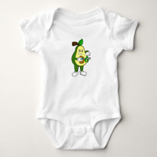 Avocado as Hairdresser with Razor Baby Bodysuit