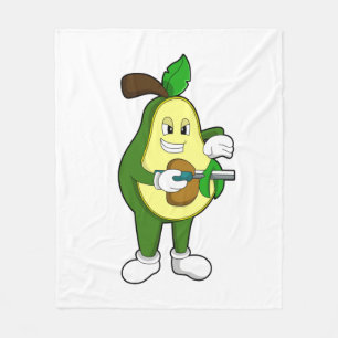 Avocado as Hairdresser with Razor Fleece Blanket
