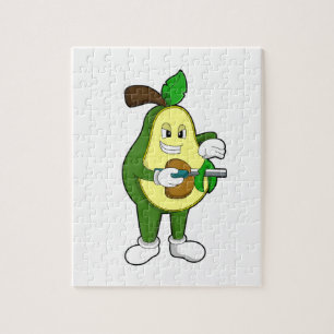 Avocado as Hairdresser with Razor Jigsaw Puzzle
