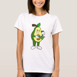 Avocado as Hairdresser with Razor T-Shirt