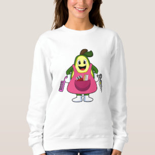 Avocado as Hairdresser with Scissors & Comb Sweatshirt