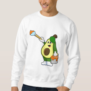 Avocado as Painter with Paint brush Sweatshirt