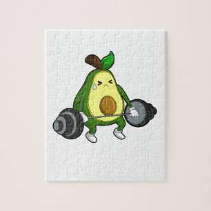 Avocado at Fitness with Barbell Jigsaw Puzzle