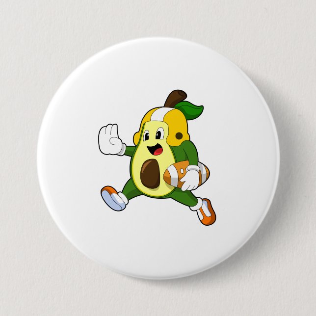 Avocado at Football Sports 3 Inch Round Button (Front)