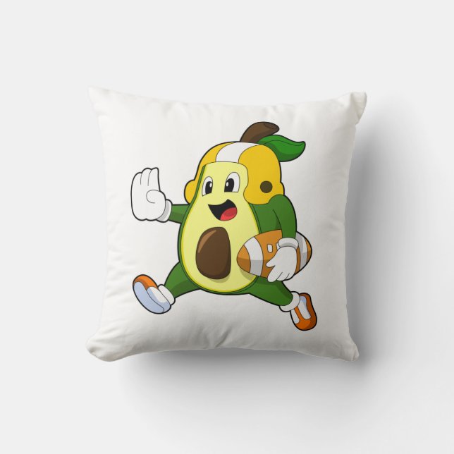 Avocado at Football Sports Throw Pillow (Front)