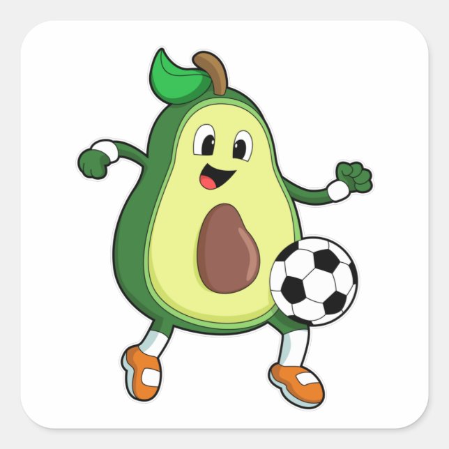 Avocado at Soccer Sports Square Sticker (Front)