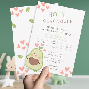 Avocado Baby Shower, Baby Girl Invitation