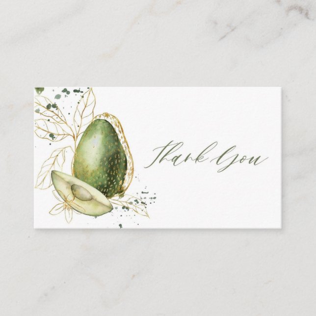 Avocado Baby Shower Thank You Card (Front)