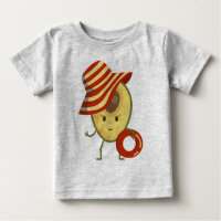 Avocado beach girl with sun hat and swim ring