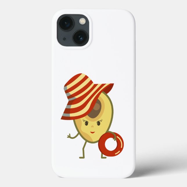 Avocado beach girl with sun hat and swim ring Case-Mate iPhone case (Back)
