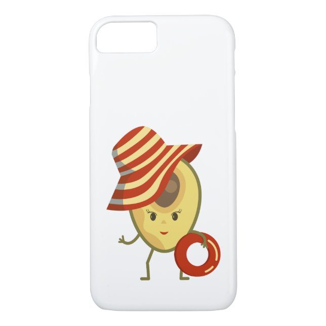 Avocado beach girl with sun hat and swim ring Case-Mate iPhone case (Back)