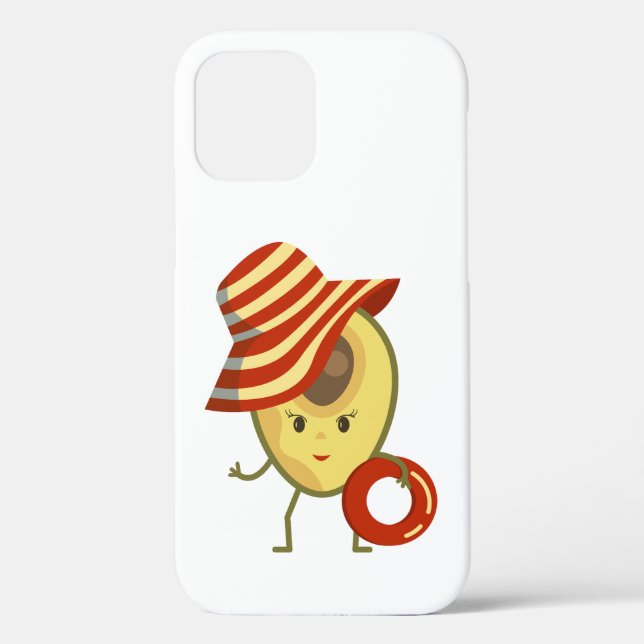 Avocado beach girl with sun hat and swim ring Case-Mate iPhone case (Back)