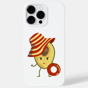 Avocado beach girl with sun hat and swim ring Case-Mate iPhone 14 pro max case