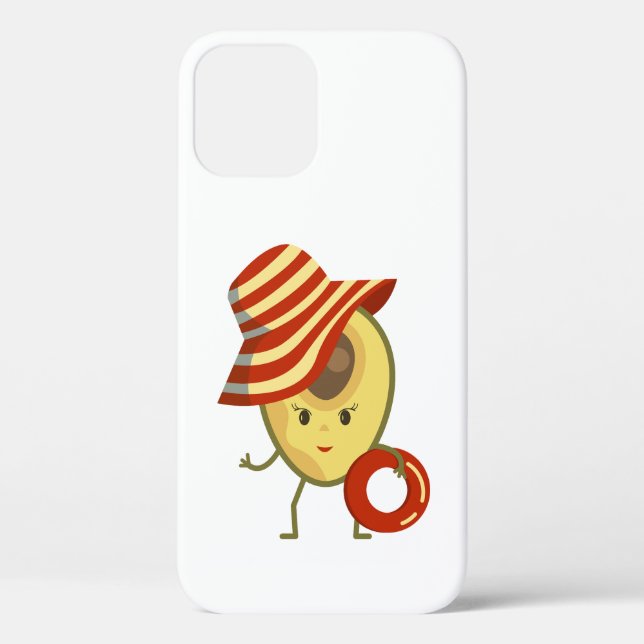 Avocado beach girl with sun hat and swim ring Case-Mate iPhone case (Back)