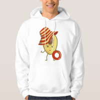 Avocado beach girl with sun hat and swim ring