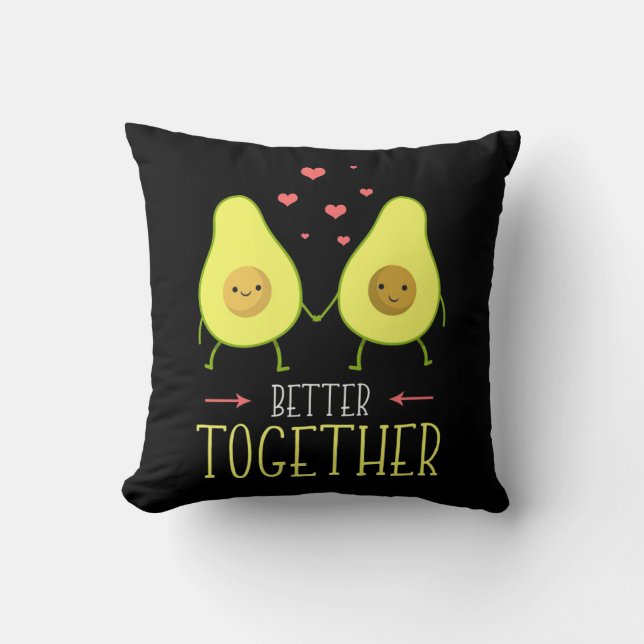 Avocado Better Together Throw Pillow (Front)