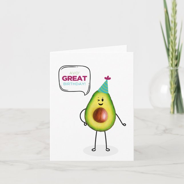 Avocado Birthday Card (Front)