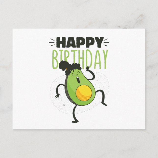 AVOCADO BIRTHDAY POSTCARD (Front)