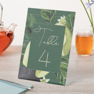 Avocado Blossoms   Dark Green Rustic Fruit Party Pedestal Sign