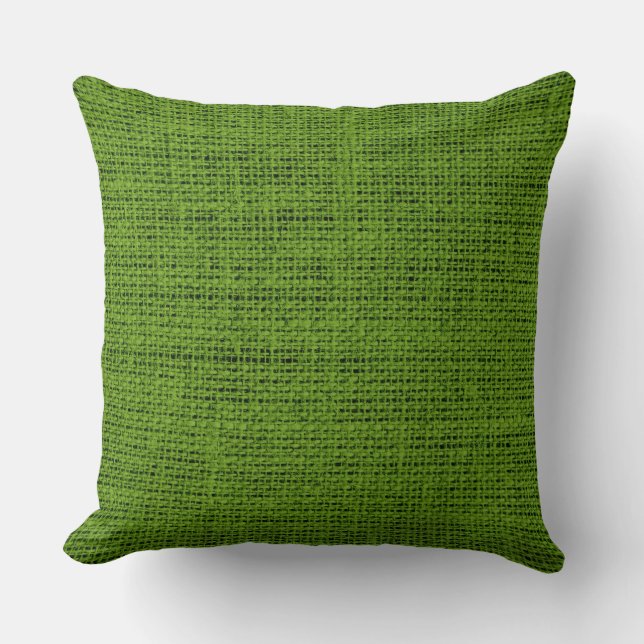 Avocado burlap linen background throw pillow (Front)