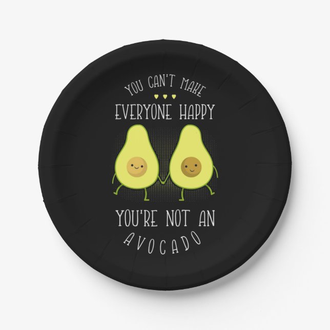 Avocado Can Make Everyone Happy Paper Plate (Front)